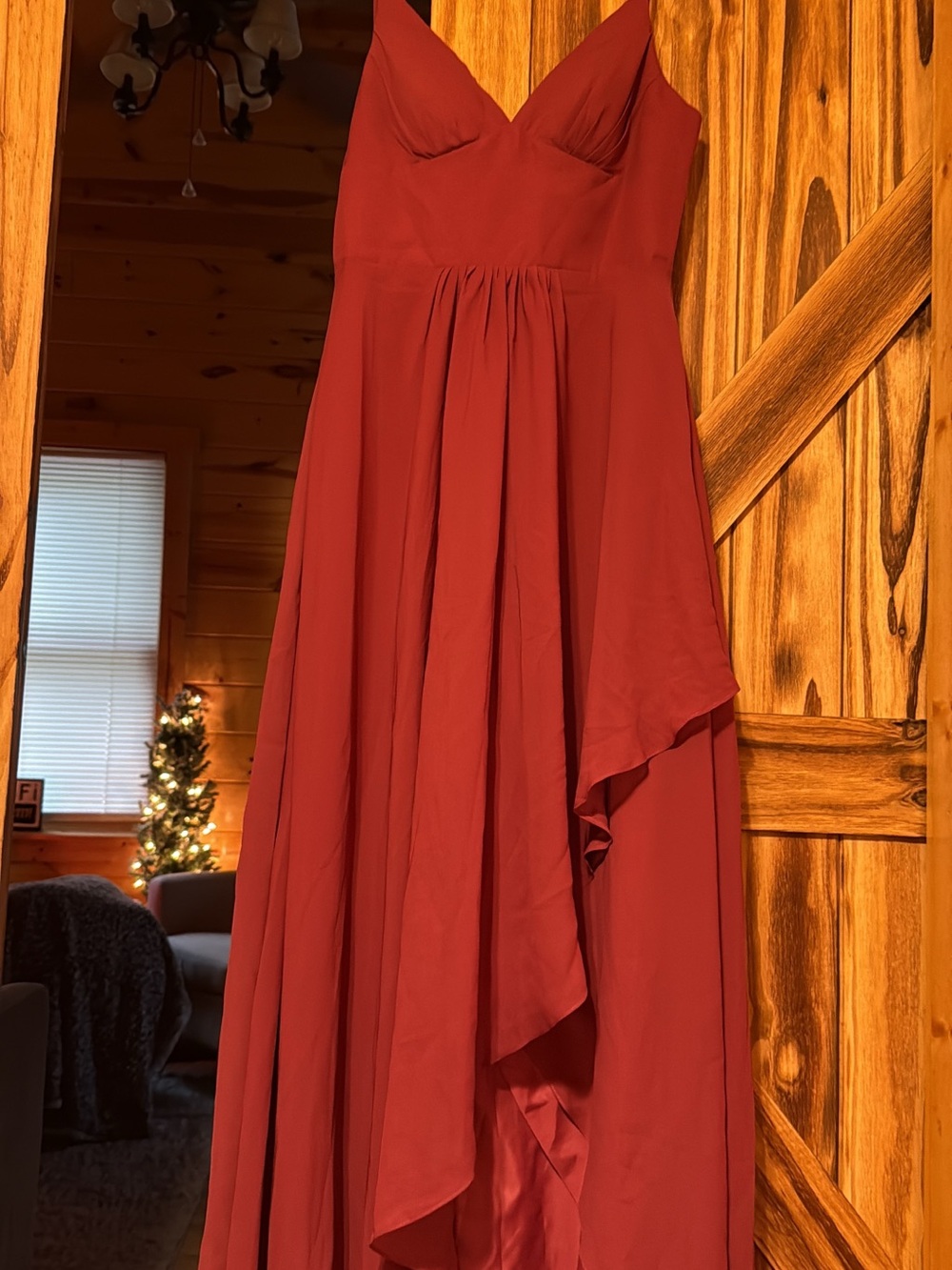 Sleeveless Burgundy Maxi Dress with V-Neck